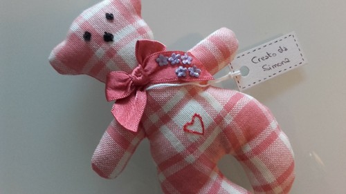 Orsetto stoffa rosa a - rosa,