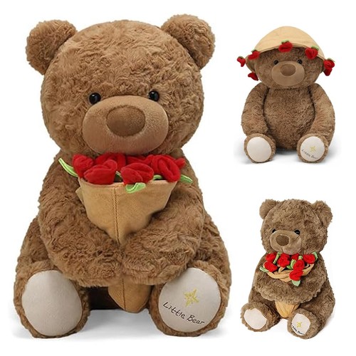 Orsacchiotto peluche con rosa - con,