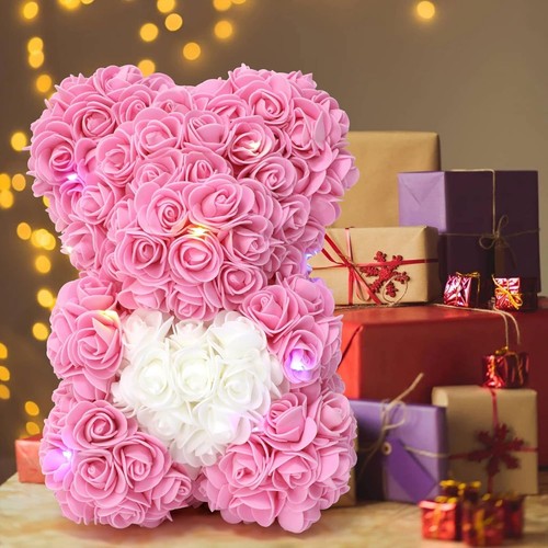 Orso fiori artigianale rosa - di,